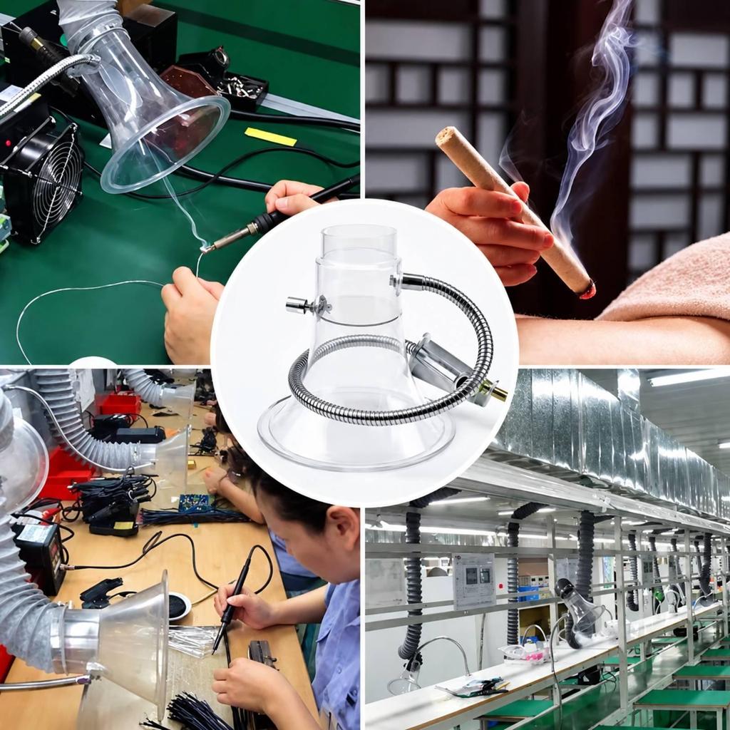 Soldering Fume Extraction Hood Assembly Adjustable Solder with Flexible Exhaust Duct