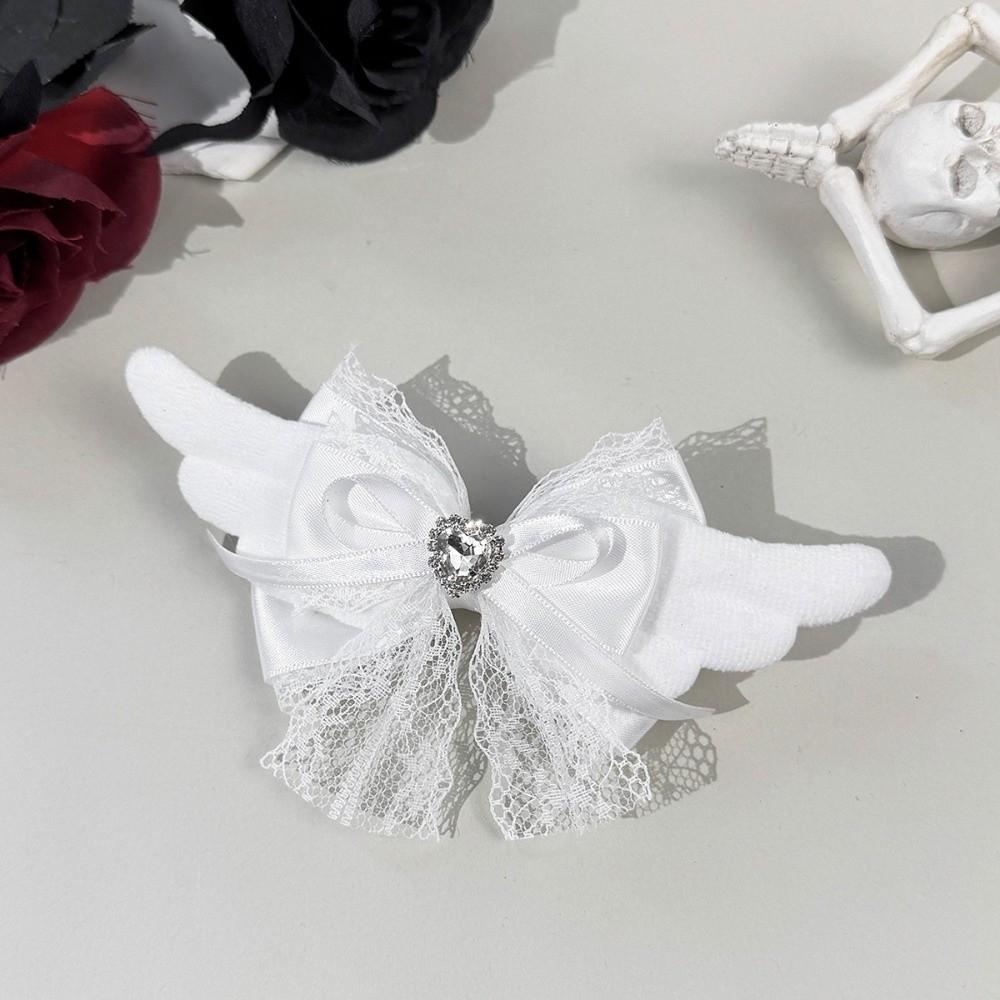 Lace Trim Lace Bow Hair Clip Angel Wings Lolita Hair Accessories Gothic Hairpin for Girls