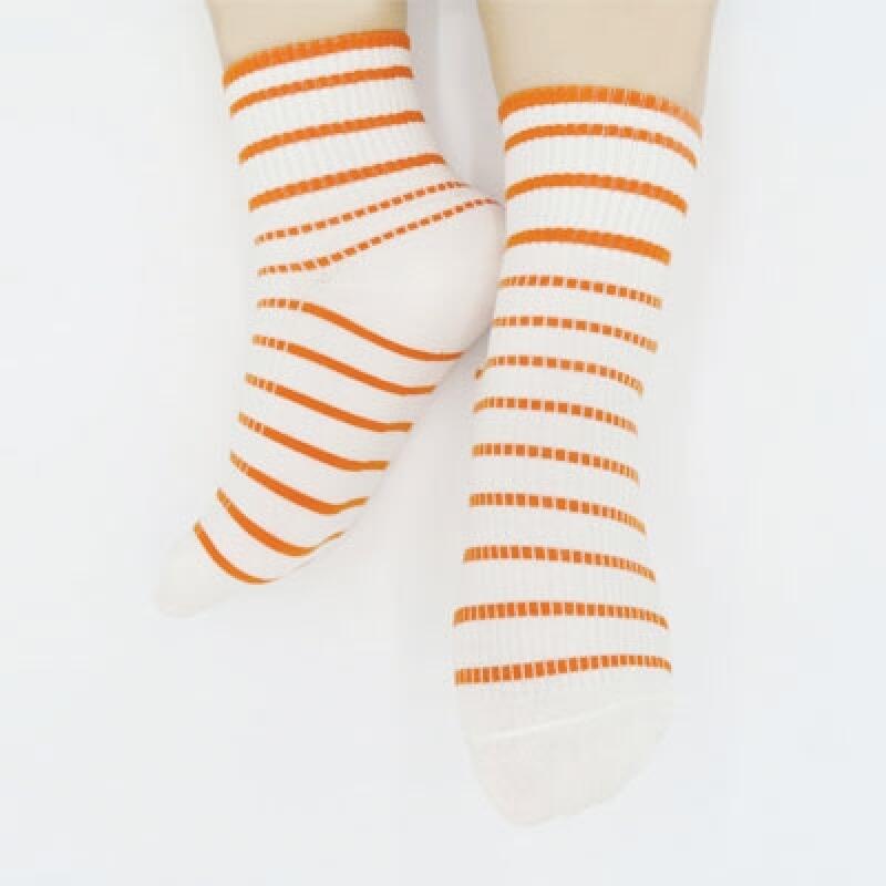orange striped socks