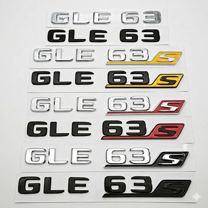 EOL1 3D ABS Car Trunk Letters Emblem Badge GLE 63 GLE63S For W166 W167 Auto Rear Decal Sticker Gloss Black Chrome Accessories
