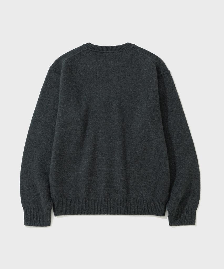 SHIRTER Shaggy Dog Reverse Seam Knit (Charcoal)