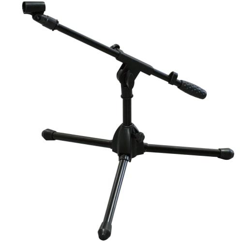 Kikutani MS-206B Short Boom Microphone Stand, Compatible with Straight Stands, Includes Microphone Holder and Carrying Bag, Black
