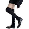 Japanese Ballet Styles Thigh High Leg Warmer Ribbed Knitted Split Buttons Over Knee Footless Socks for Fashionable Women