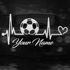Heartbeat Soccer Ball Car Sticker for Vehicle Sporty Vinyl Decal for Motorcycle Waterproof Scratch Cover for Bumper