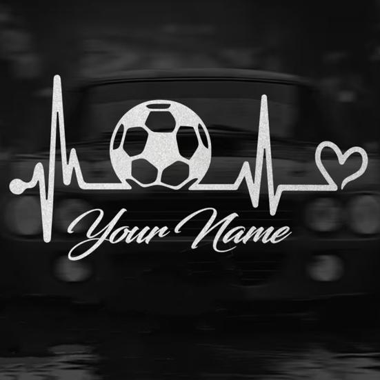 Heartbeat Soccer Ball Car Sticker for Vehicle Sporty Vinyl Decal for Motorcycle Waterproof Scratch Cover for Bumper