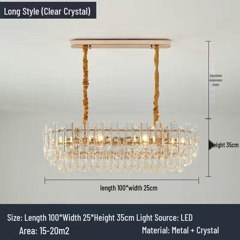 Luxurious Postmodern Crystal Chandelier - Modern Minimalist Lighting Fixture for Living Room, Bedroom, or Restaurant