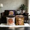 Retro Classic D-Dolly P-Parton Pillow Case Anti-dustmite Pillowcase Invisible zipper silky short plush Sofa cushion cover