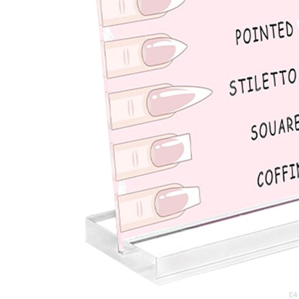 Nail Art Display Board 2mm Acrylic Panel Elegant Standing Versatile Use Cute Photo Props Small with