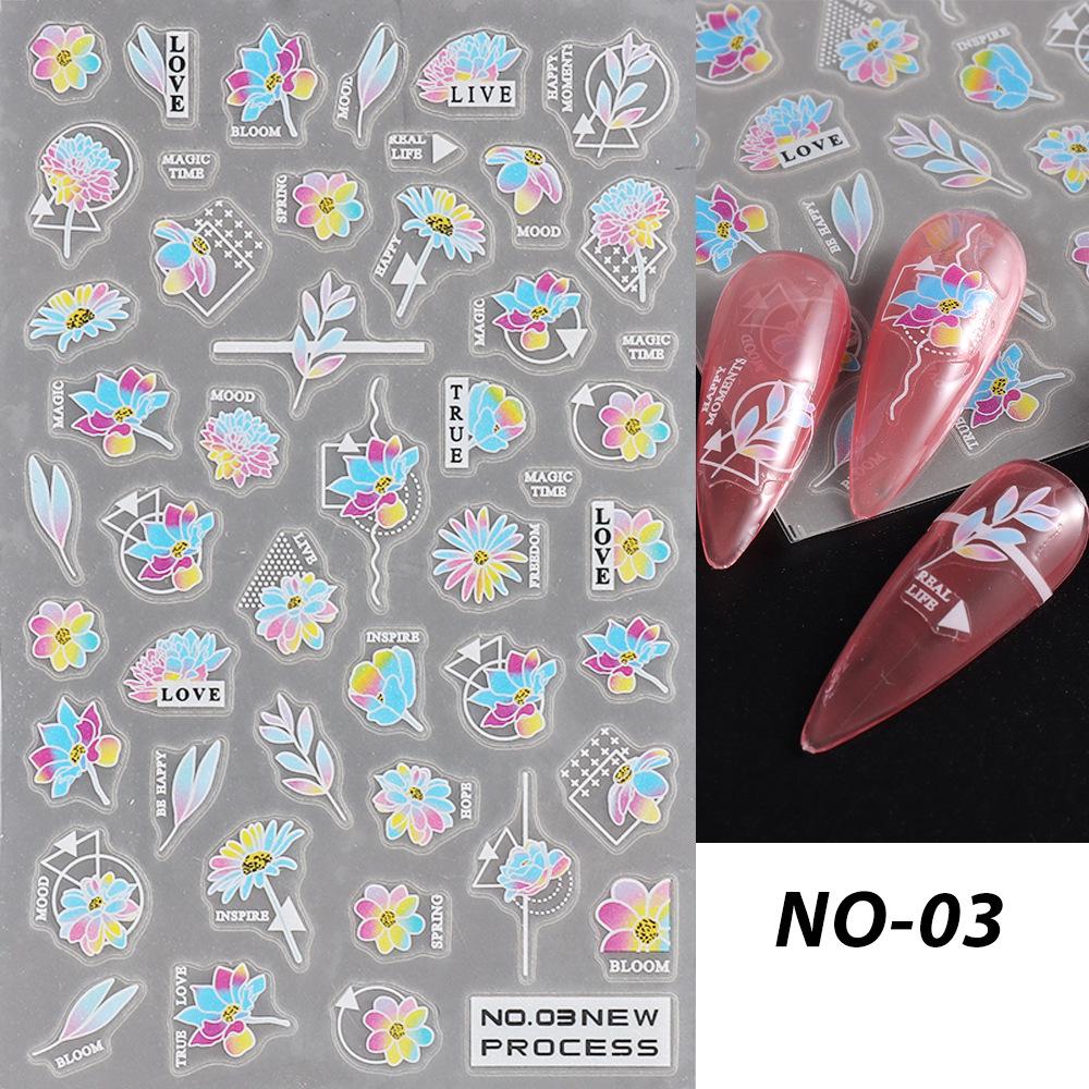 Adesivi Per Nail Art, Decalcomanie, Trasferimenti, Effetto Primavera - Foto 14