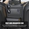Car Organizer Storage Between Seats, Nappa Leather Front Seat Storage Bag with Tissue Holder, Automotive Console Hanging Net Pocket Handbag Holder