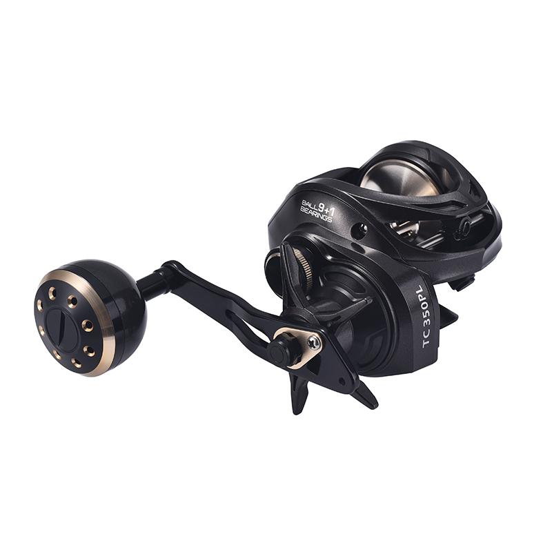 

New Sea Fishing Baitcasting Reel Large Capacity Metal Spool Long-Range Shot Salt Water Off-shore Lure Reel Speed Ratio 6.3:1 and 9+1 BB 16kg Max Drag Left Hand чёрный