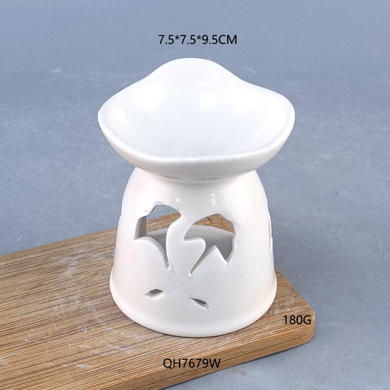 Ceramic Pure Black With Flower Holes Aromatherapy Stove Essential Oil Essential Oil Heating Stove