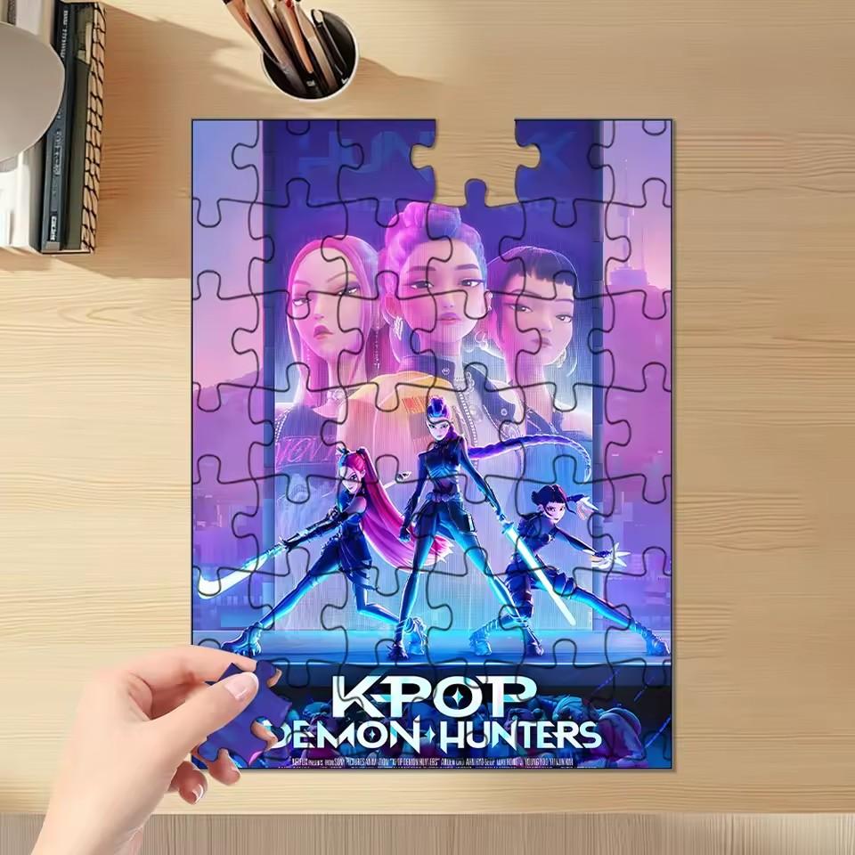 Hot 7 Styles Anime Demon Hunters Theme Board Game Toys Rumi Mira Zoey Huntrix Character Pattern Puzzle Kids Surprise Gifts