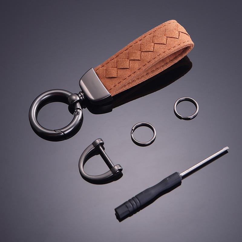 Trendy Suede Woven Keychain: Anti-Drop Metal Pendant Accessories