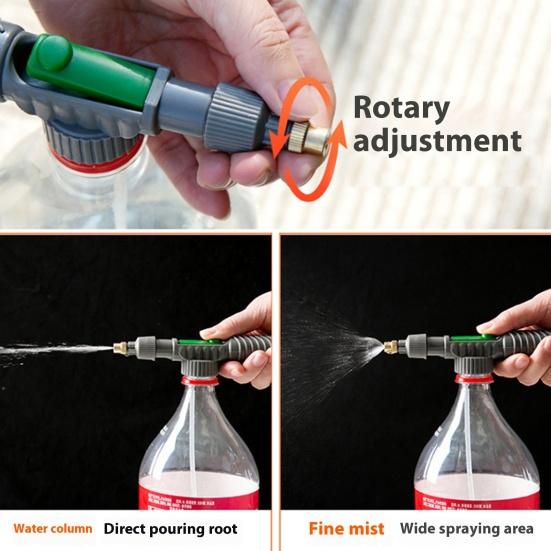 Beverage Bottle Sprayer Portable Adjustable Universal Drink Bottle High Pressure Manual Spray Head Nozzle Garden Watering Tools