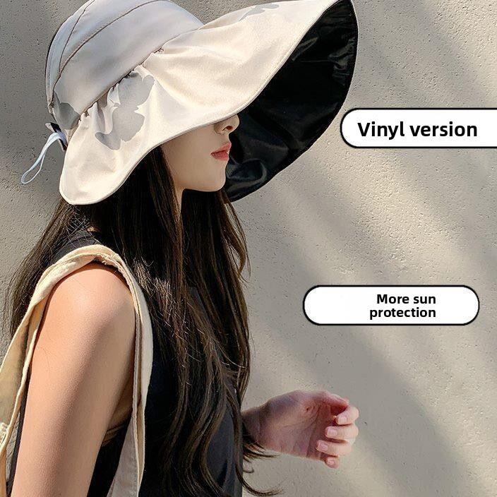 Sun Protection Wide Brim Hat With Breathable Polyester For Women Summer Beach Sun Hat