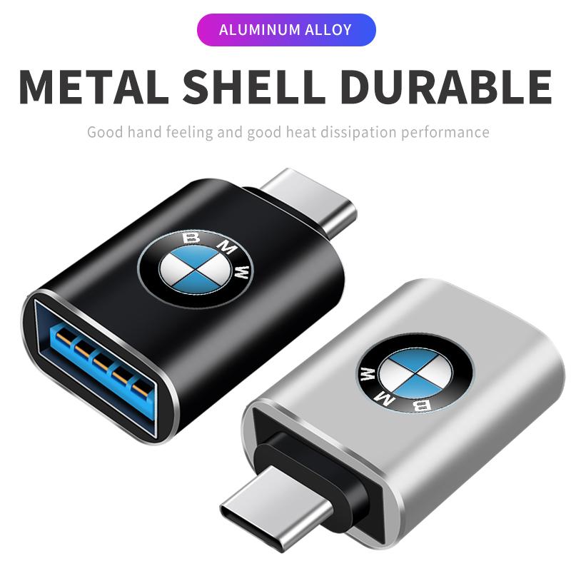 XSHTP1 New Car Type-C To USB Interface Mini Converter Charging Adapter logo For BMW X1 X2 X3 X5 X4 X6 X7 G30 G20 G32 G11 G12 F40 F30 F2