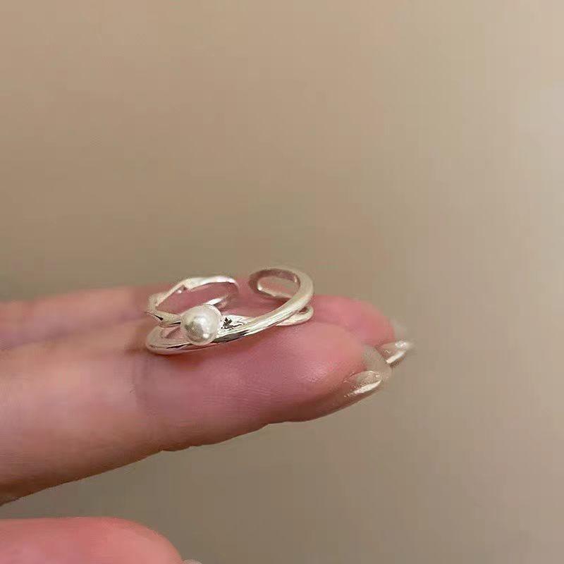 Süßer Blauer Traum Gelee Schale Harz Stern Ring für Frauen Mädchen Metall Seestern Perlen Fingerring Ozean Thema Schmuck Accessoire