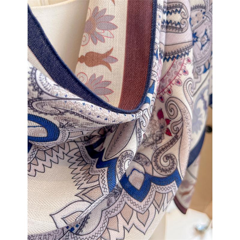 Double Side Bohemian Style Designer Paisley Women Scarf Cotton Linen Feeling Female Shawl Winter Warm Pashmina Shawl Hijab