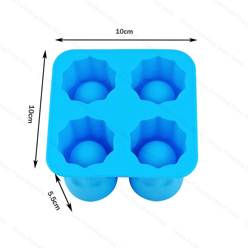 4 Cup Shape Silicone Ice Cube Mold Tray Summer Bar Party DIY Cold Drink Ice Compartment Mold Ice Cup Ice Cube Tray Kitchen Tool