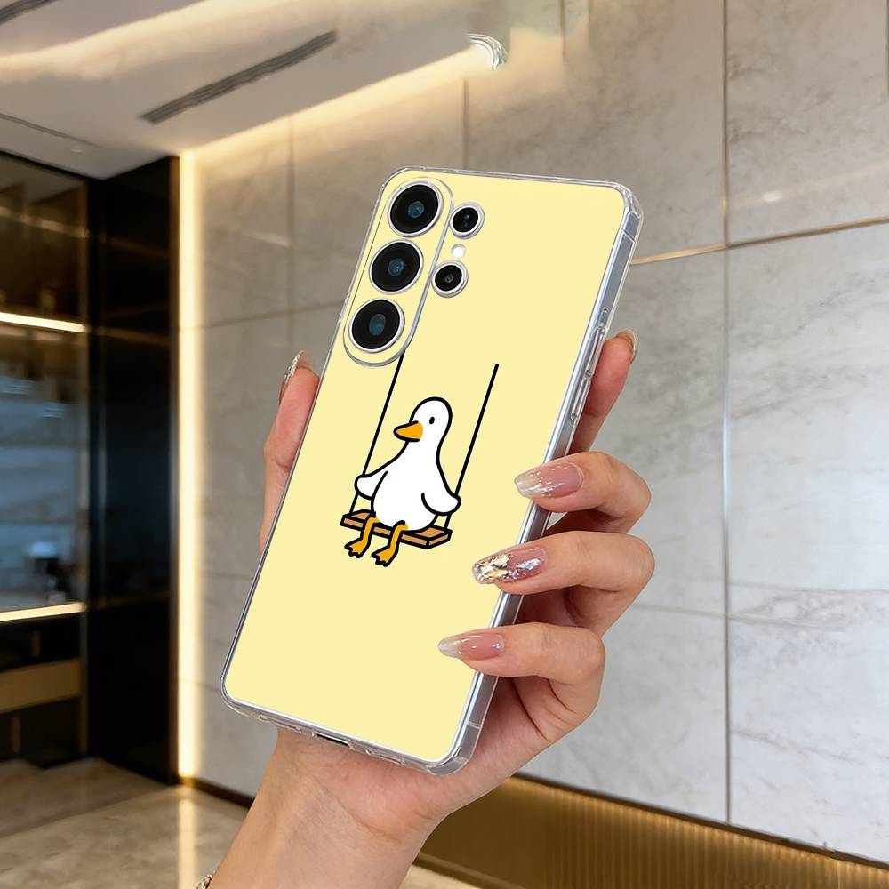 

F-Funny Duck Clear Soft Silicone Phone Case forSamsung S25, S24, S21, S22, S23, S30, Ultra, S20, Plus Samsung S10plus