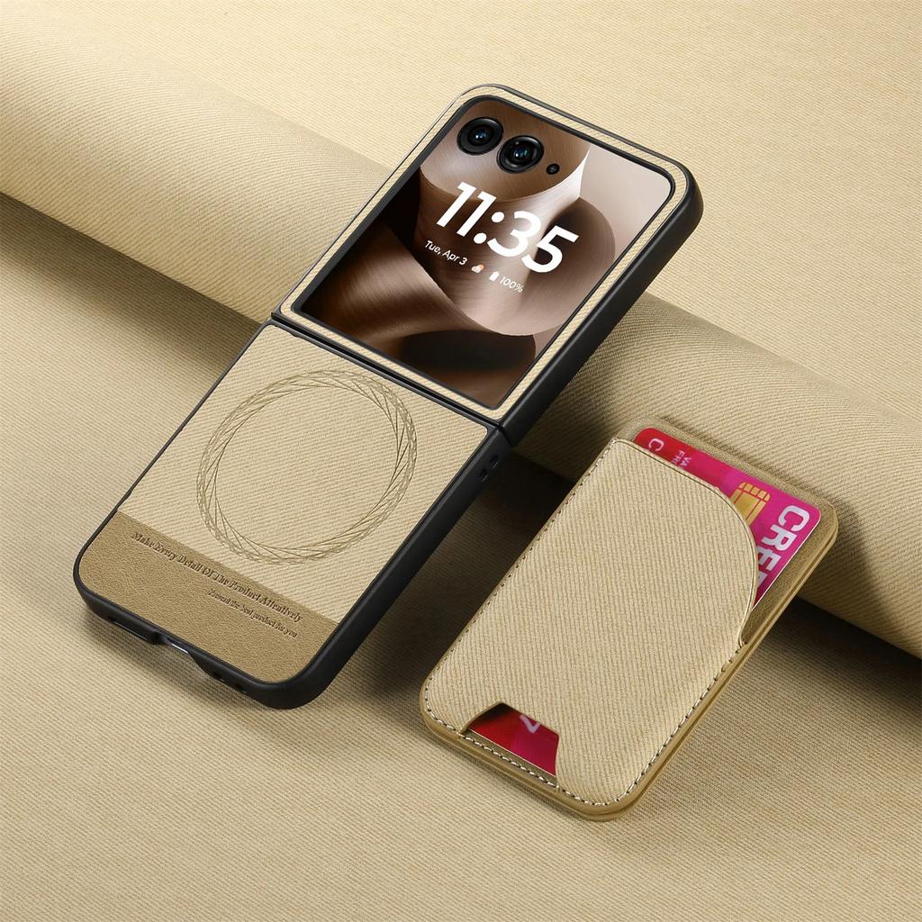 Wallet Card Holder Bracket Phone Case for Motorola Razr 60 50 40 Ultra Moto Razr 40 50 60 Magnetic Card Case Leather Cover