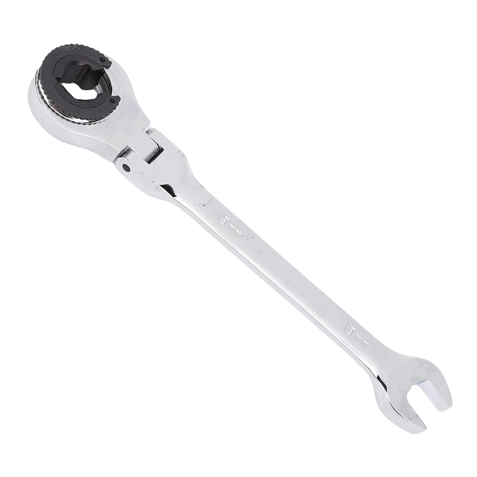 

13mm Open End Wrench 180 degrees Adjustable 72 Tooth Ratchet Flexible Head Wrench for Fuel Brake Line Air Conditioning