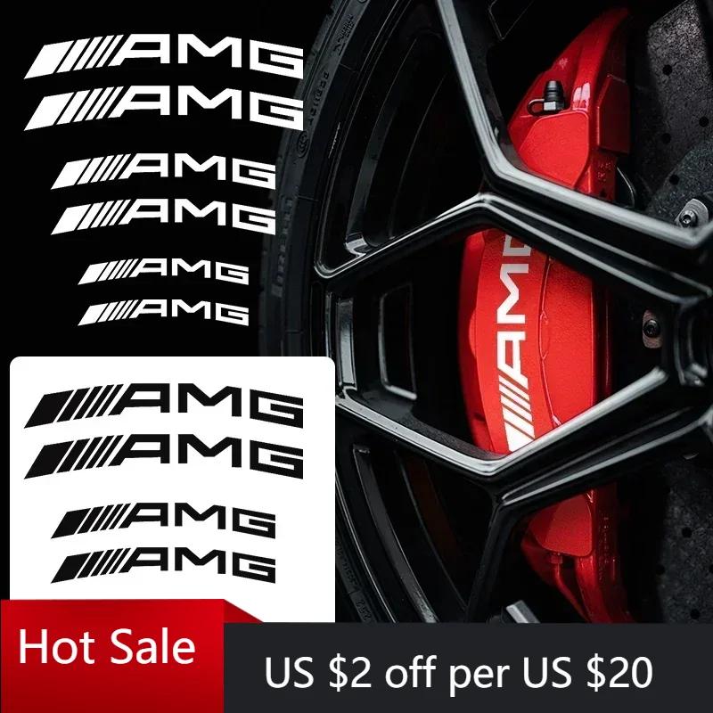Hots 6 Stück Auto Styling Auto Bremssattel Aufkleber Für AMG Mercedes Benz W204 W124 W201 W202 W212 W220 W205 GLA CLA Automobil Go