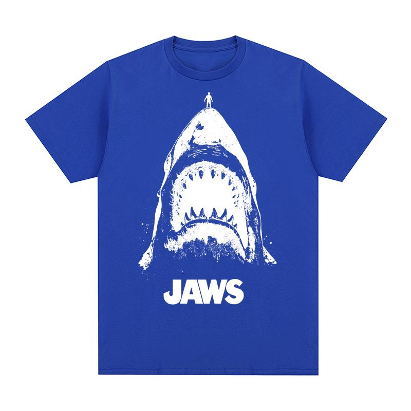 Jaws Vintage Tshirt Amity Island Welcomes You Shark fin Movie Cotton Men T shirt New Tee Tshirt Womens Tops