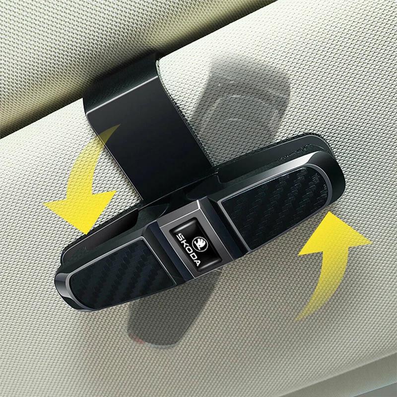 Autoaufkleber Skoda Auto Brillenetui Auto Sonnenblende Brillenhalter Sonnenbrillenclip Karten Ticket Halter Stifteetui Clipbox Universal