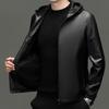 Elete Men's Hooded Lambskin Leather Jacket