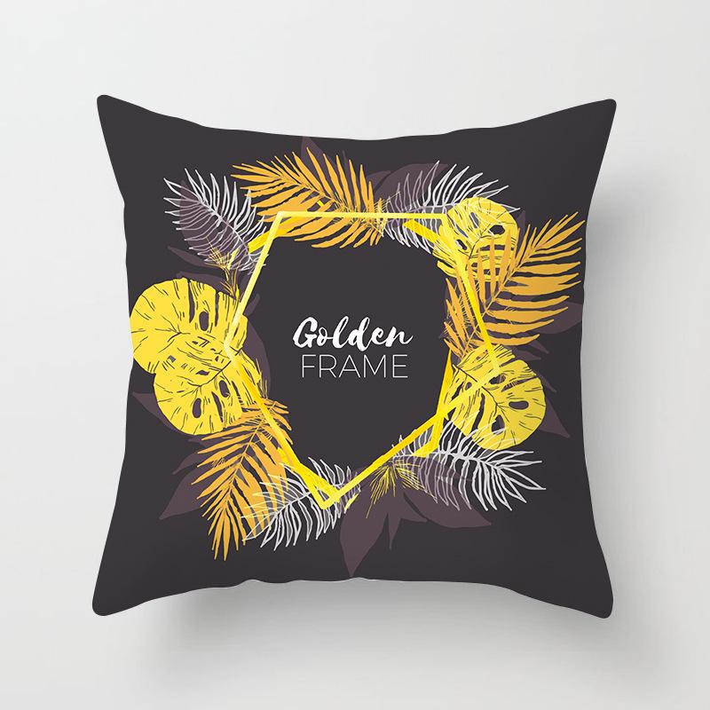 Painted Tree Digital Printed Peach Skin Square Pillow Cushion Cover Home Furnishings