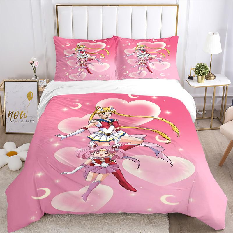 3pcs Sailor Moon Bedding Set. Soft and Comfortable with No Core Included (1x Duvet Cover + 2x Pillow Covers) yy251010174