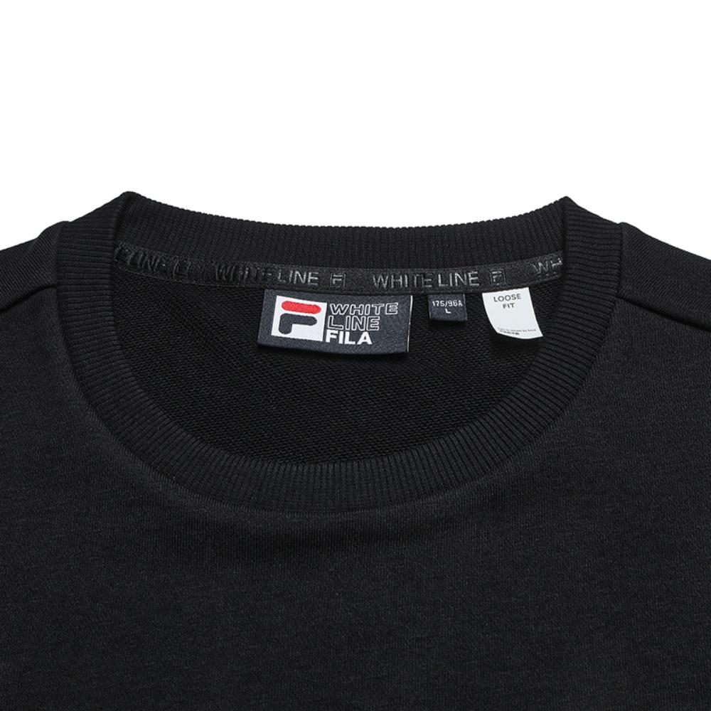 Fila Original Retro American Sports Casual Comfortable Letter Loose Pullover Round Neck Sweatshirt Men Sweatshirt Black F61M619201FBK