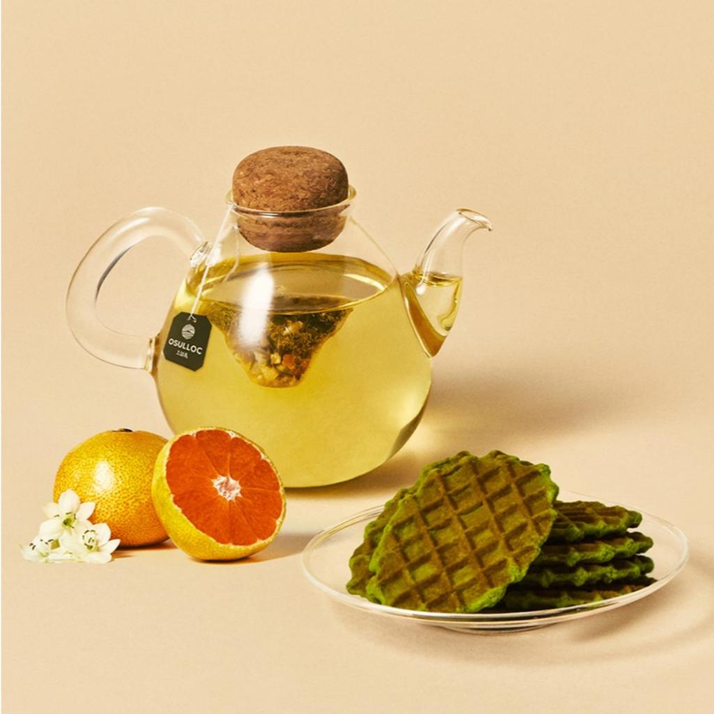 Osulloc Tee Moment Teegeschirr+Grüner Tee Waffeln