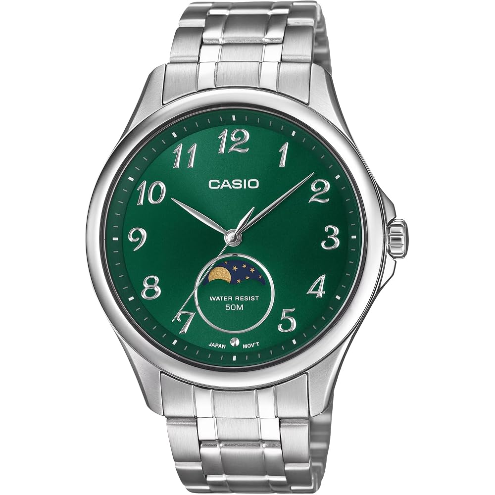 [Casio] CASIO Standard Moon Phase Moon Phase Analog Men s Watch MTP-M110D-3AV Round Face Metal Ba...