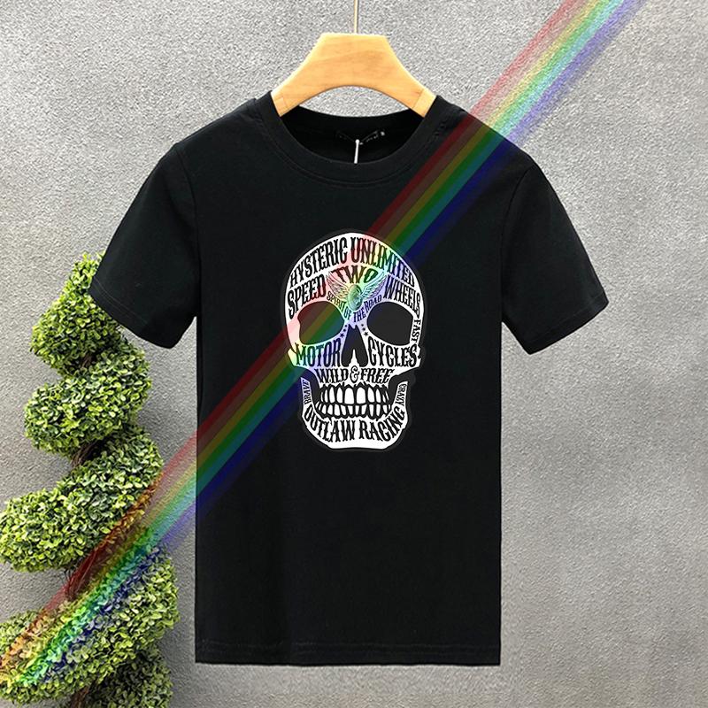 2025  New Men's 100% Pure Cotton Summer Loose Fitting Oversized Paris Print Casual Slim Fit Round Neck Short Sleeved T-shirt Top