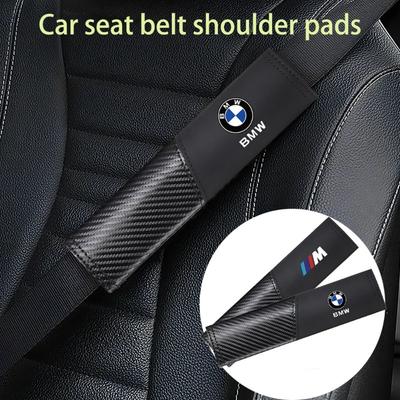 2pcs Carbon Fibre Seat Belt Covers Car Shoulder Pad Seat Belt For E46 E90 E60 F30 E87 E36 F20 E92 Serie 1 Car Accessories