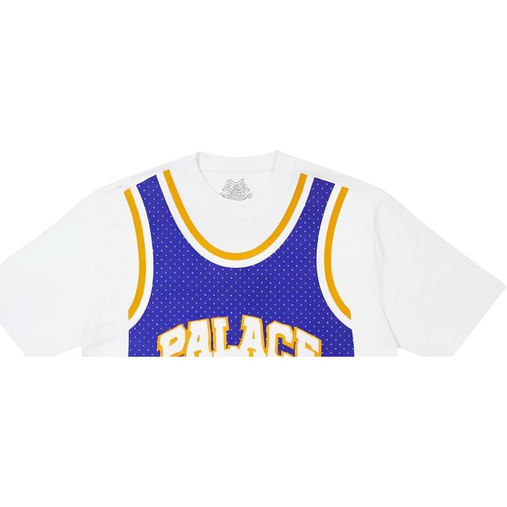 Palace SS22 Basketball Vest Print Crew Neck Short Sleeve T-Shirt Unisex Tops White PSSTS440