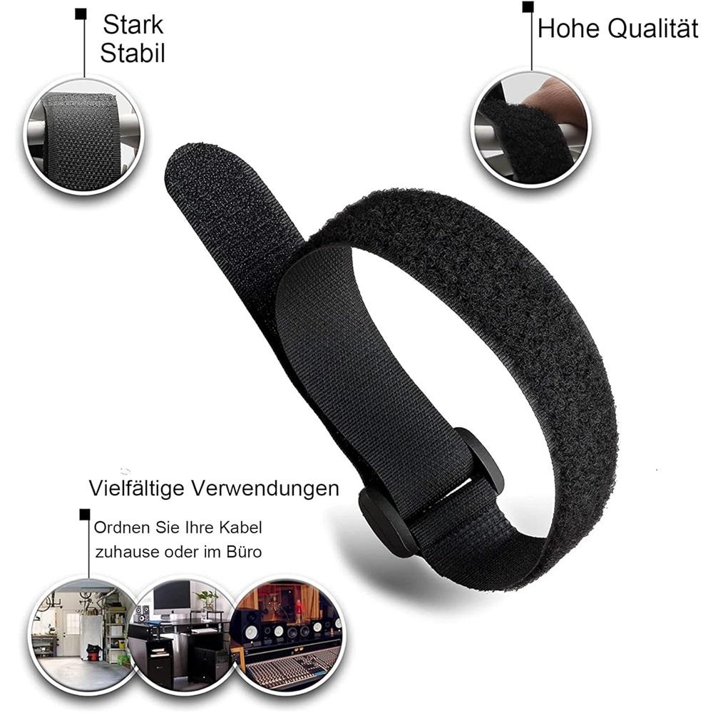 Pack Of 25 Reusable Nylon Cable Ties 15/20/30 Cm Lengths Black Universal Cable Ties For Cable Management, Cable Organiser