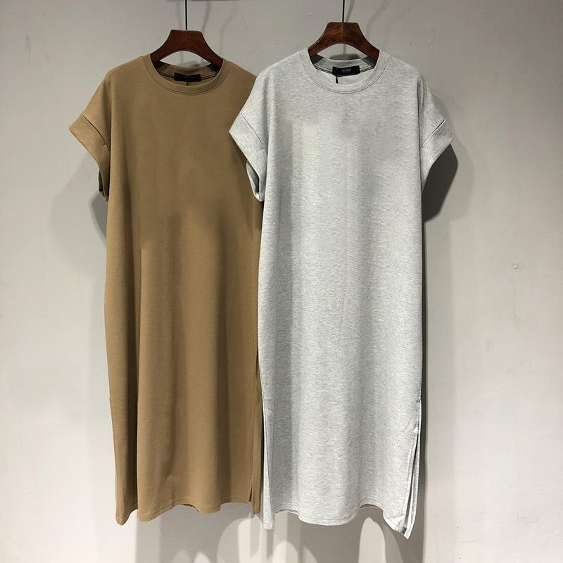 

Новая футболка из чистого хлопка, длинная юбка для женщин, повседневное корейское свободное флисовое платье большого размера с принтом банта XXL