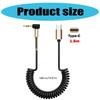 Spring Coiled Type C To 3.5mm Headphone Cable 90 Degree Male Sound Cord Angled Sound Extension Cord for USB C Smartphone