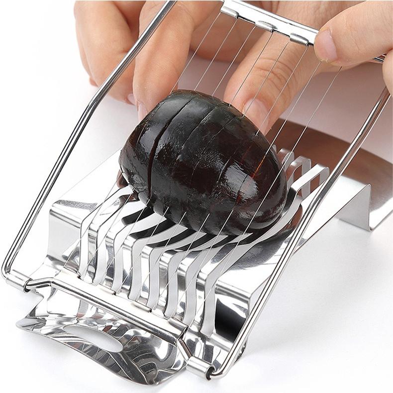 Stainless Steel Egg Cutter Fancy Egg Peel Slicer Kitchen Tool