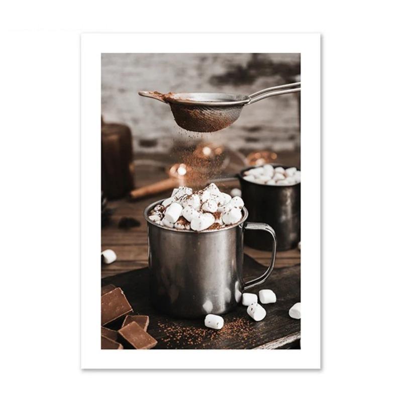 Christmas Deer Snowscape Canvas Poster Art Prints Hazelnut Wood Wall Paintings Christmas Wall Posters Living Room Decor Gift