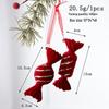 Burgundy Flocked Bow Reindeer Christmas Tree Ornament