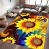 Sunflower Print Living Room Carpet Abstract Art Home Decor Floormat Water-absorbent Anti-slip Rug for Bedroom Kitchen Study