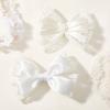 LOVEKIKI White Lace Hair Bows Clip Girls Wedding Headwear Hairpins Ribbon Barrettes Kids Headdressr Hair Accessories 2Pcs/lot