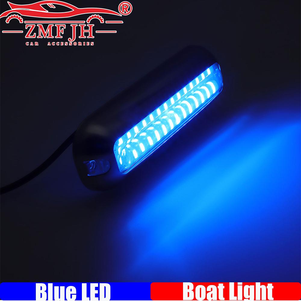 

ZMFJH Blue White LED Waterproof Marine Boat LED Light Underwater Pontoon Transom Lamp Yacht Cabin Deck Tail Lights Accessories синій