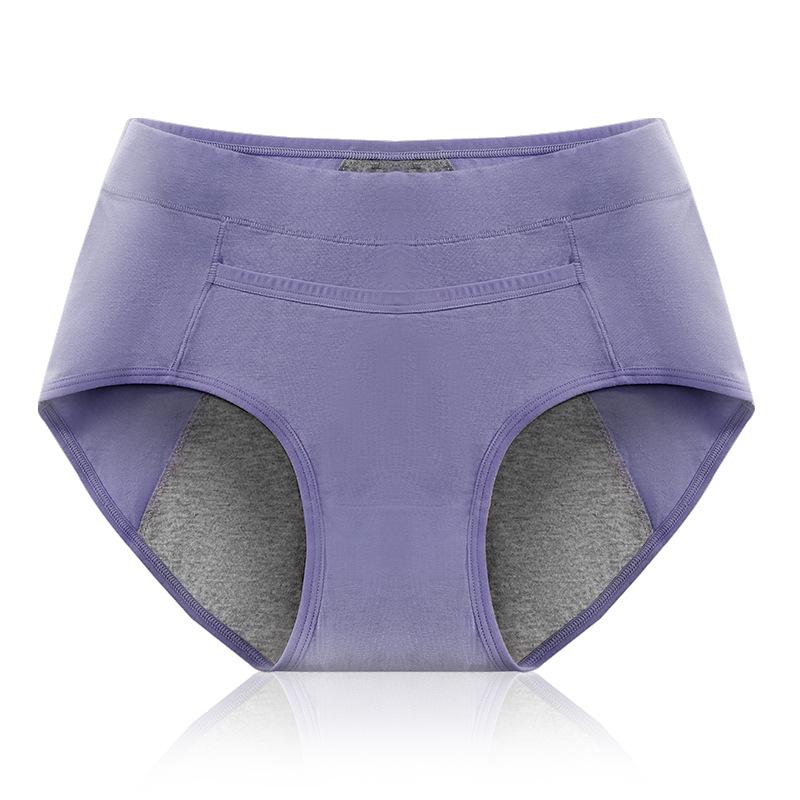 Ladies Spring and Autumn Cotton Side Leakage Breathable High Waist Menstrual Physiological Briefs
