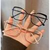 Anti-Blue Light Glasses For Women Cat Eye Eyewear Luxury Metal Frame Optical Spectacle Eyeglasses Female Glasses